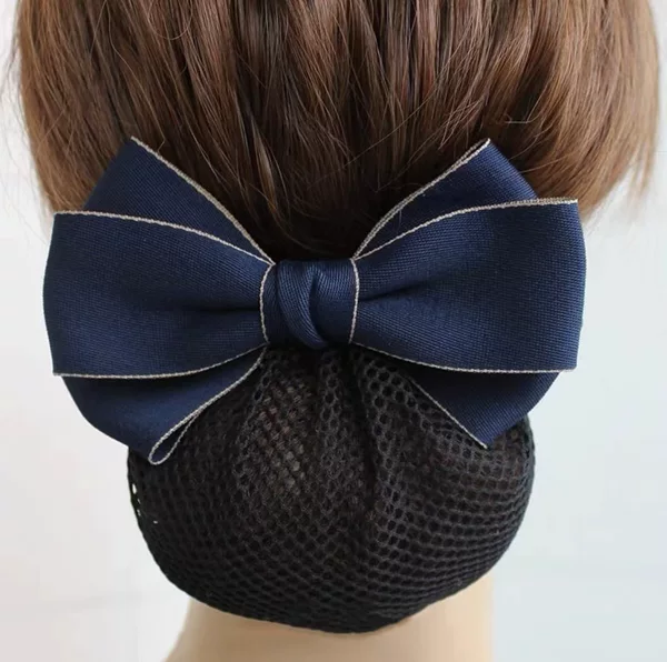 Nurse Head Flower Female Professional Net Bag Korean Hairdo Work Hair Net Flight Attendant Bank Bow Hairpin Manufacturer Direct Approval