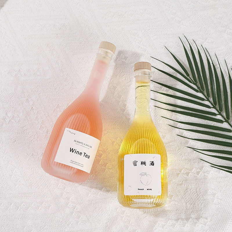 Оптовая продажа вертикальная бутылка фруктового вина модная изысканная бутылка фруктового вина стеклянная бутылка герметичная пробка крышка прозрачная бутылка с песком