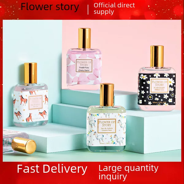 Flower Story Girl Student Women's Perfume Light Fragrance Fresh 30ml Live Broadcast Hot Item in Stock Fragrance Cherry Blossom