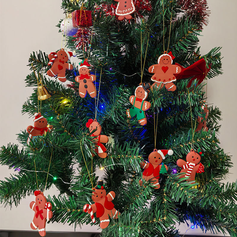 2025 外国貿易クリスマス新製品ジンジャーブレッドマン diy クリスマス装飾品クリスマススノーフレーククリスマス雪だるまペンダント|undefined