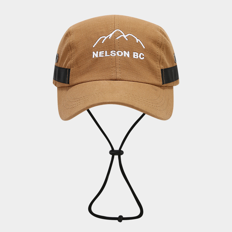 Gorra de béisbol de secado rápido con bordado de letras de montaña, nueva moda 2025, transpirable con correa cortavientos, para mujer y hombre, ideal para ciclismo.