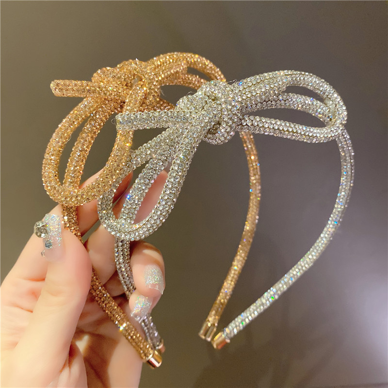 Women's Fairy Style Bow Knot Hot Drill Diamond Hair Band display picture 3