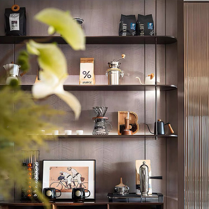 Italian Home Showroom Whole House Design Model Room Water Bar Side Cabinet Display Rack Coffee Cup Coffee Bean Ornaments