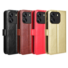 适用凌度Blackview Wave 6C手机壳疯马纹挂绳商务翻盖保护皮套外