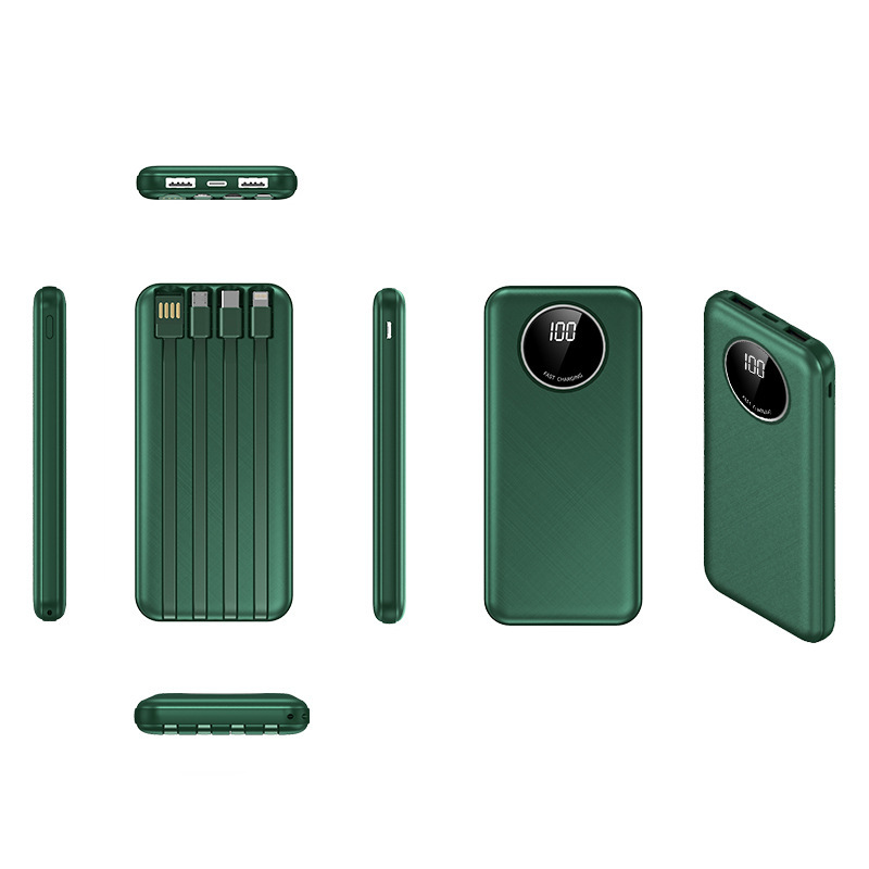 Nuevo multicolor, delgado y ligero dispositivo de carga digital, fuente de alimentación móvil de gran capacidad con cuatro líneas de 2w mAh en stock