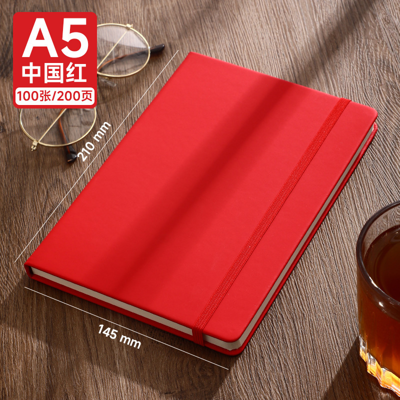 Cuaderno de portátil a5 puede imprimir logotipo DZ engrosado hebilla de escritorio de negocios grabación simple y exquisita superficie de cuero