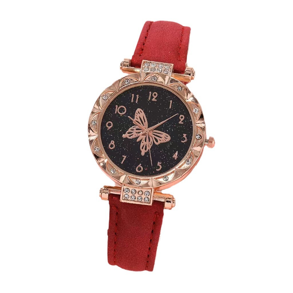 Ladies Quartz Watch Classic Butterfly Pattern Digital Face Women_voghion.com