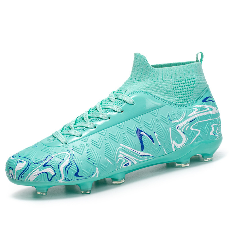 2025 nuevo transfronterizo hombre y mujer clavos jóvenes estudiantes zapatos de fútbol resistentes a la fábrica de zapatos deportivos