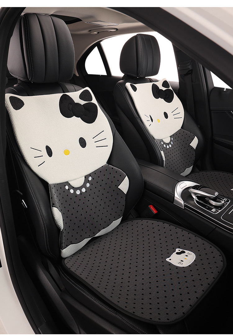 Cat Car Seat Cushion Cartoon Style Breathable Non-Slip Seat Pad Universal for All Seasons Car Seat Cover Summer General Use