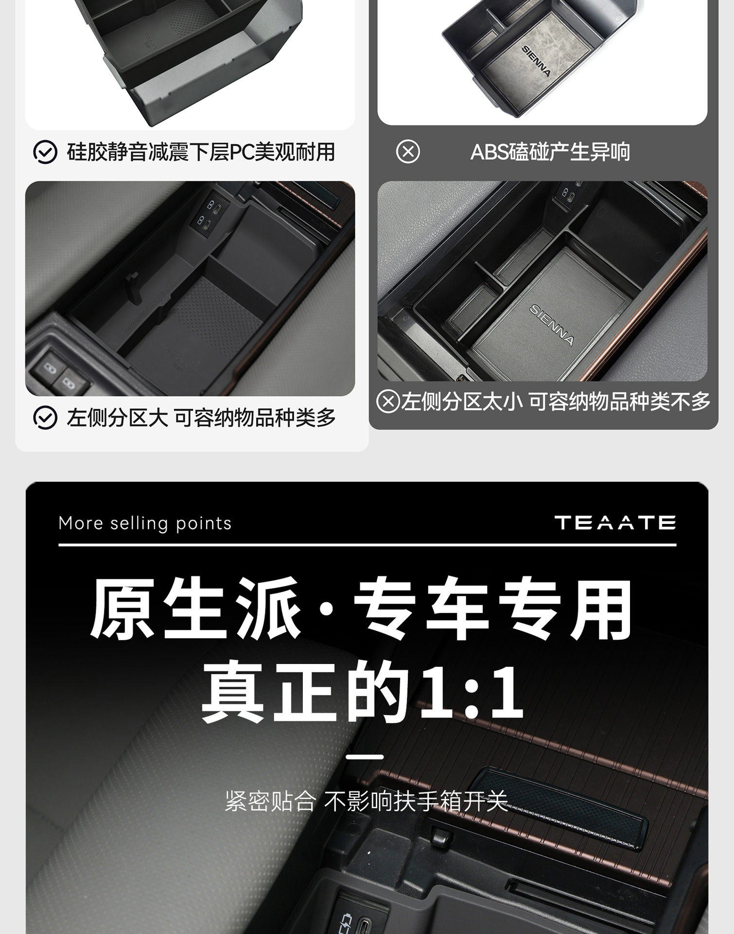 Senna Grevia Glasses Storage Box Modification Parts Armrest Box Storage Glasses Case Modification Interior Accessories