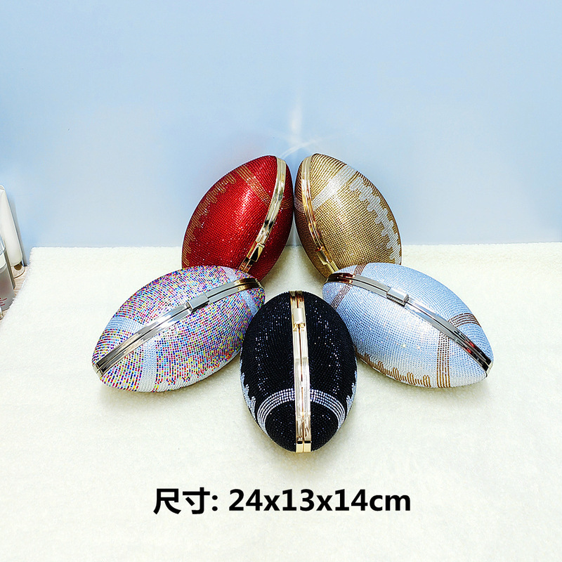 Cross-border European and American Rugby Bag High-grade Diamond-encrusted Women's Dinner Bag Fashion Banquet Party Wedding Bride Bag Cross-border European and American Rugby Bag High-grade Diamond-encrusted Women's Dinner Bag Fashion Banquet Party Wedding Bride Bag