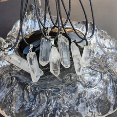 天然白水晶単結晶ネックレス水晶原石六角柱ペンダントアクセサリー工場卸売り
