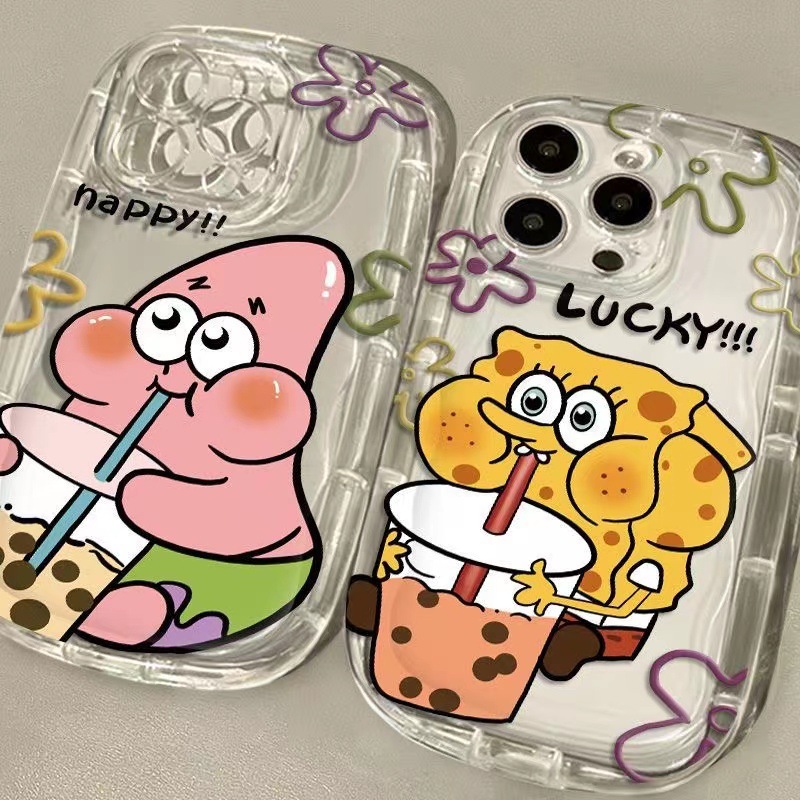 SpongeBob SquarePants is suitable for iphone14 mobile phone case Apple 15promax cute 13pro all-inclusive 12/11 soft