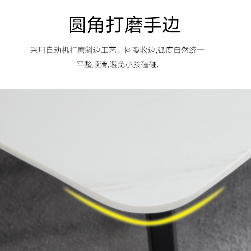 2022 Placa de roca nórdica mesa de comedor hogar pequeño apartamento italiano luz lujo comedor silla mesa de comedor de mármol rectangular