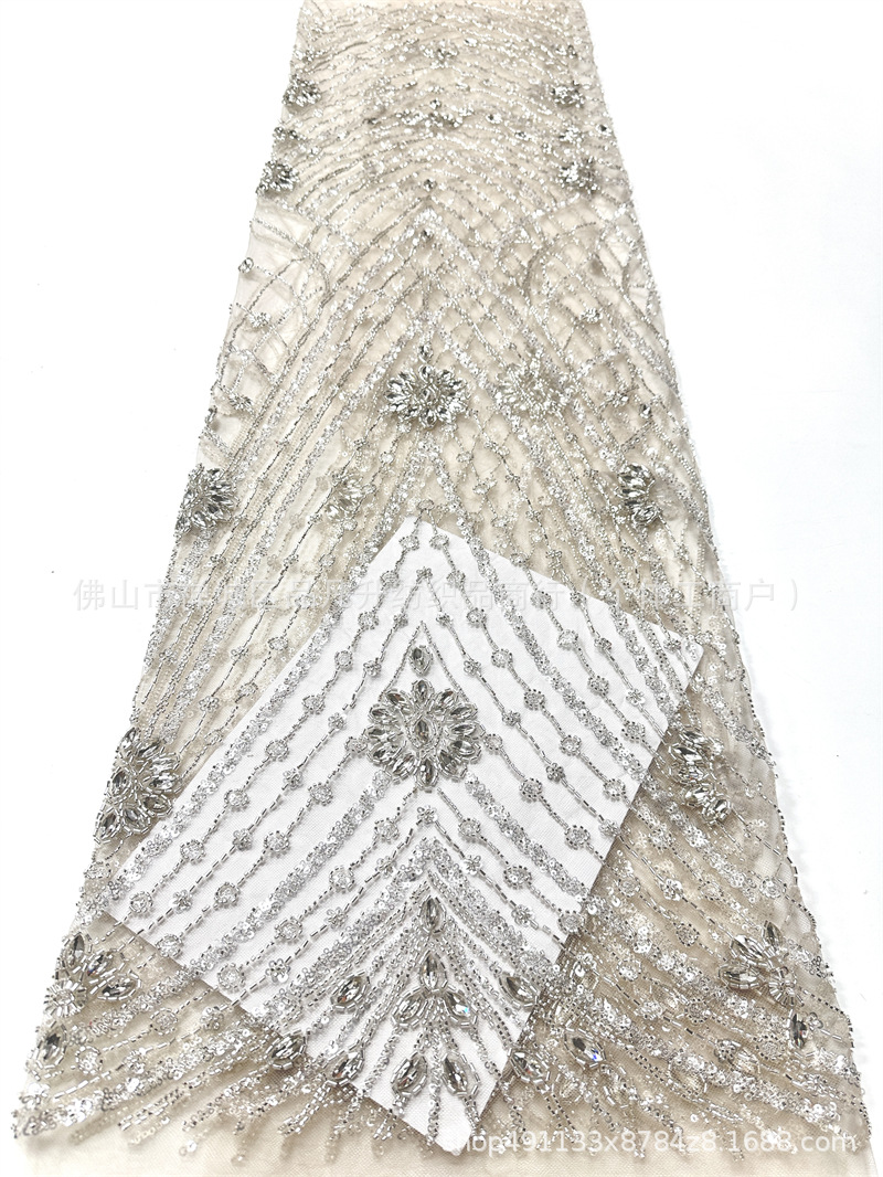 Alta sensación de comercio exterior transfronterizo Oriente Medio África vestido vestido tela de diamante de cuentas de lenteja