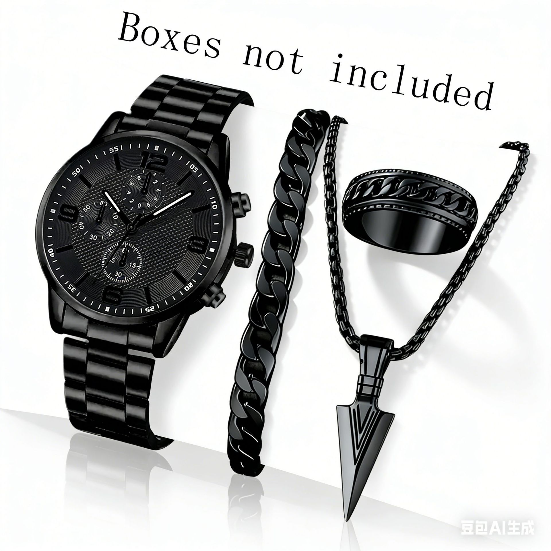 Cross-Border New Products Hot-Selling Fashion Digital Three-Eye Men's Watch with Leather Strap, Men's Wristwatch, Direct from Manufacturer, Wholesale