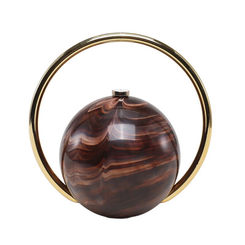 Cross-Border Evening Clutch Bag, Spherical Clutch Bag with Electroplated Handle, High-End Handbag with Marble Pattern, Simple and Stylish, Wholesale Cross-Border Evening Clutch Bag, Spherical Clutch Bag with Electroplated Handle, High-End Handbag with Marble Pattern, Simple and Stylish, Wholesale