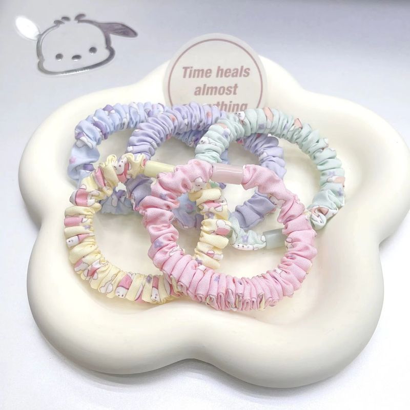 ベアープリント小腸輪diyかわいいキャンディー色高弾力高馬尾頭ひも手作り素材シンプル頭飾り|undefined