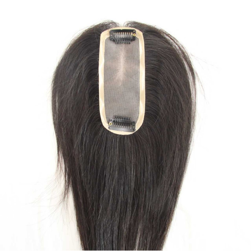 Damenperücke Nr. 3 # Ultradünnes, atmungsaktives Echthaar-Topper zur Abdeckung grauer Haare, voluminöser Pony._voghion.com