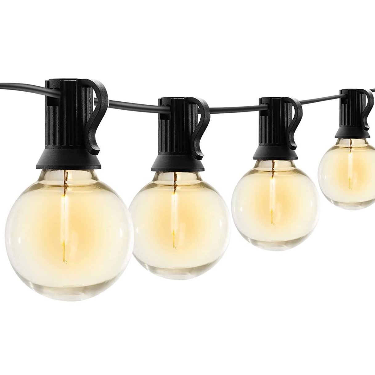 Cadena de luces G40, plástico, ahorro de energía al aire libre, bombilla LED impermeable, luces colgantes, cielo, ambiente de campamento de bodas, luces de Navidad