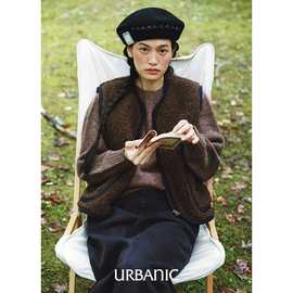 现 2025冬季新款韩国设计师urba*ic30通勤叠穿羊毛无袖马甲