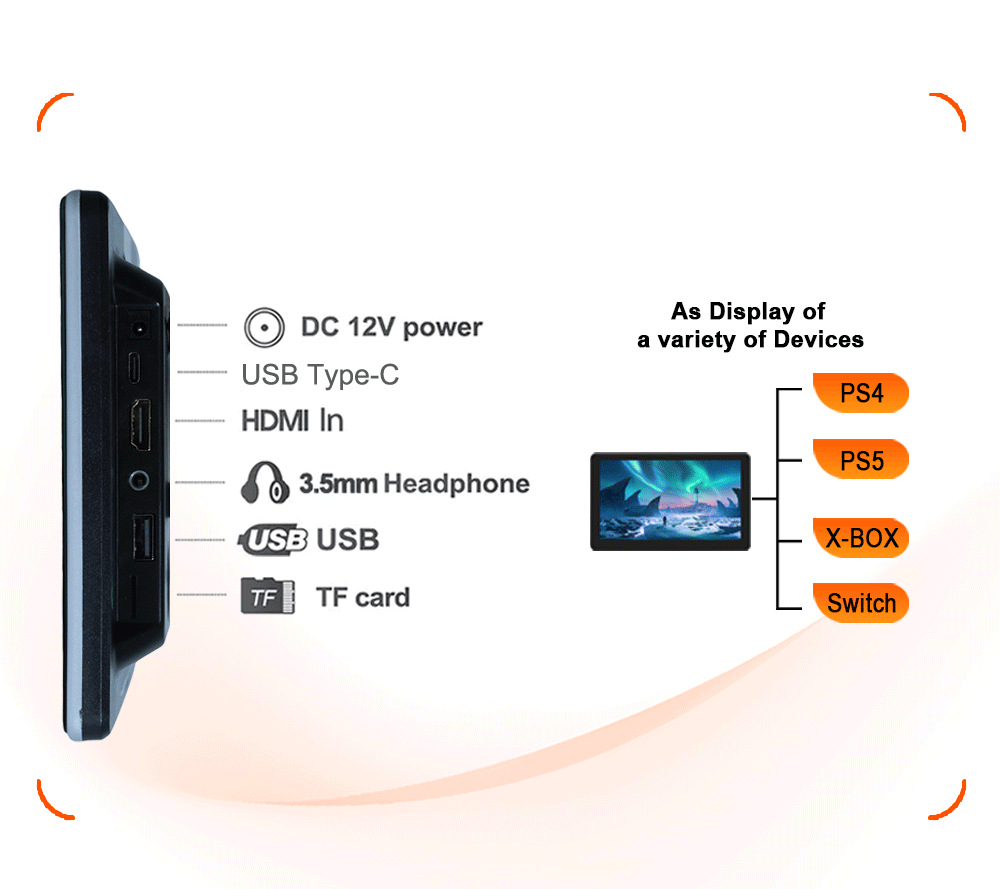 Android universal plug-in headrest display 10.1-inch HD IPSMP5 car rear entertainment system player