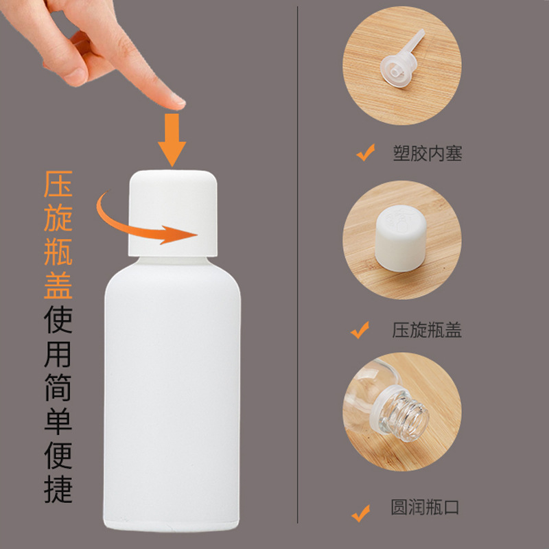 Botella de aceite esencial de vidrio esmerilado transparente a prueba de robo 10 - 100ml botella de emulsión esencia al por mayor