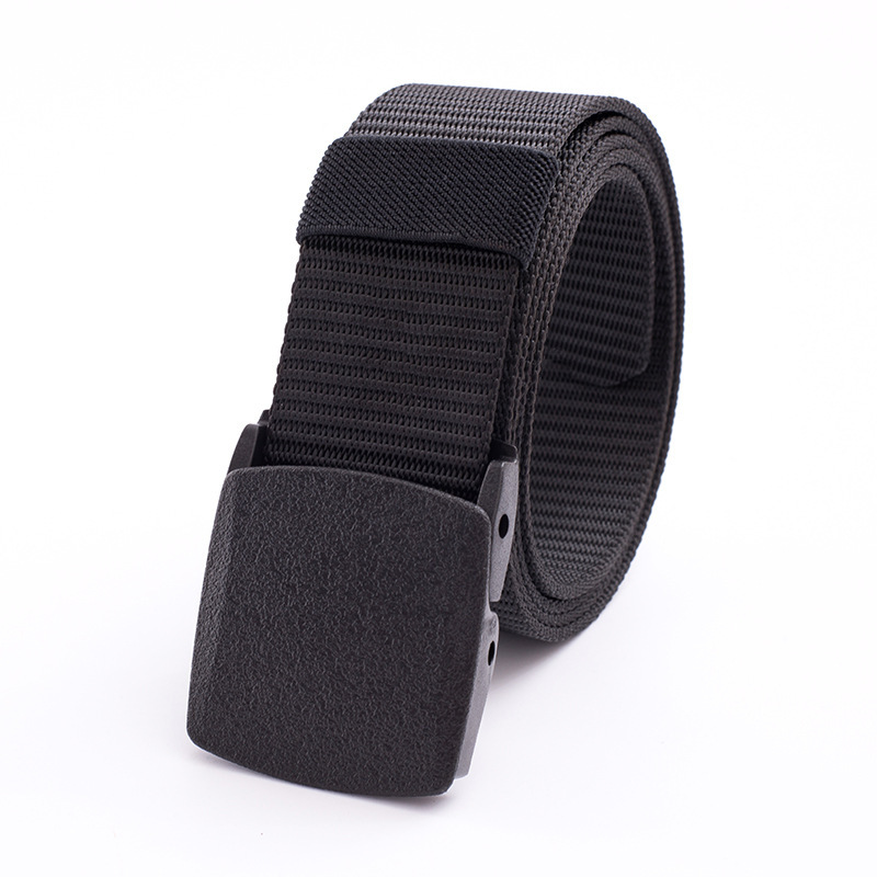 Cinturón de Lona/Nylon sin Metal para Hombre y Mujer, Hebilla de Plástico, Apto para Entrenamiento y Control de Seguridad, Venta por Mayor