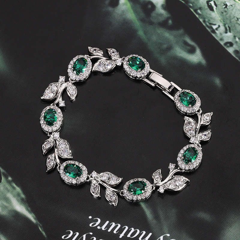 Nueva joyería Zhuang Shengsheng, corindón de simulación retro europeo y americano, pulsera de diamantes completos de alta calidad, joyería, piedra principal al por mayor femenina 5*7