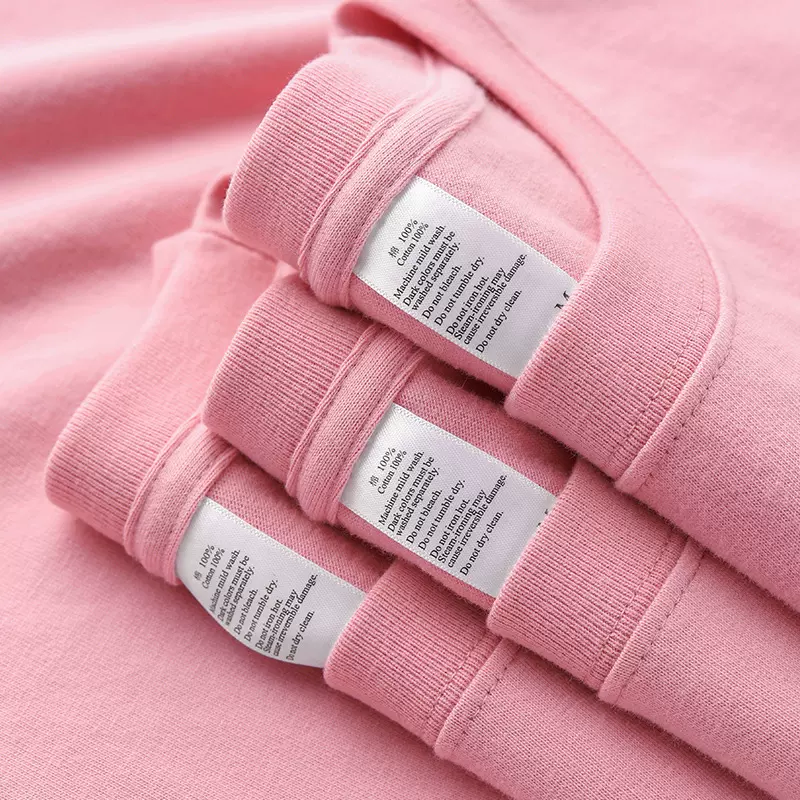 超级减龄樱花粉250G重磅精梳棉纯色不透小圆领短袖t恤女夏季tee潮