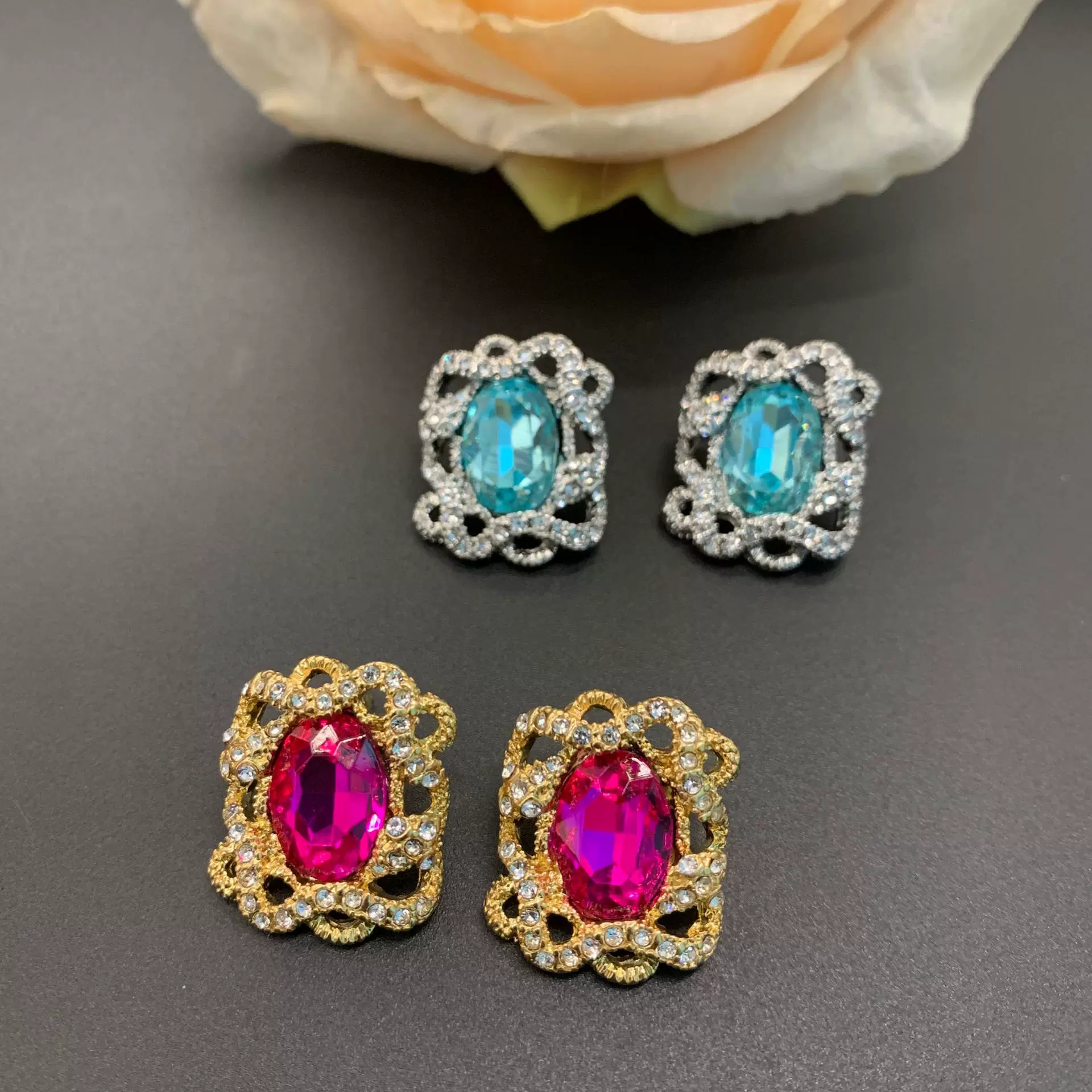 青岛中古【线条环绕】甜美风几何耳钉精致百搭时尚小众高级感耳饰