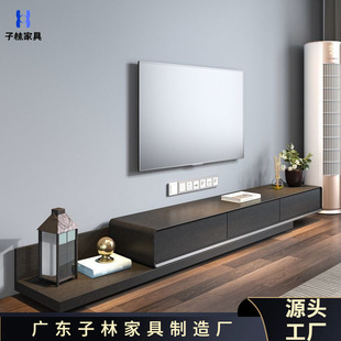 Household Retractable Small Apartment TV Cabinet Living Room Integrated TV Cabinet Coffee Table Combination TV Cabinet Modern Minimalist