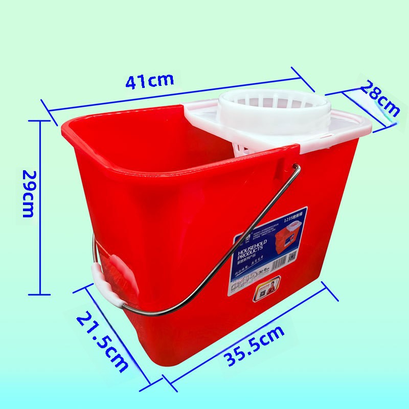Enlarged and thickened rectangular floor mop bucket [with wheels]