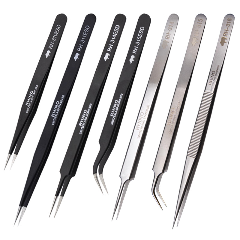 Genuine Japanese Rhino Extended Version Tweezers Rh310 311 314 315Esd Stainless Steel Anti-Static Tip