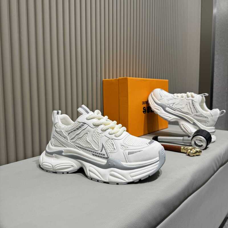 Trendy Men's Shoes Spring New Low-Top Mesh Breathable Comfortable Casual Thick-Soled Height-Increasing Korean Style Lace-Up Dad Shoes for Men Trendy Men's Shoes Spring New Low-Top Mesh Breathable Comfortable Casual Thick-Soled Height-Increasing Korean Style Lace-Up Dad Shoes for Men