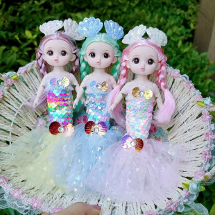 Necklace Mermaid Wedding Doll Pendant Doll Doll Girl Gift Wedding Joint Barbie Children's Toy
