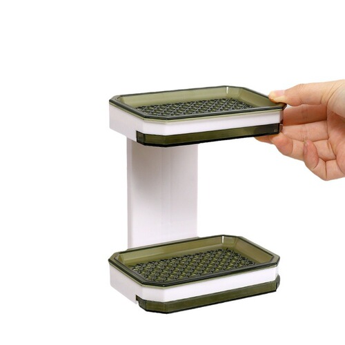 Soap box wall-mounted bathroom punch-free double-layer soap drain box home bathroom storage soap storage rack