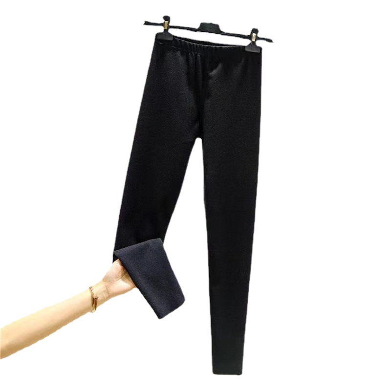 Leggings térmicos de cintura alta con terciopelo alemán, nuevo estilo otoño-invierno 2025, ajuste elástico y delgado, tejido cepillado de doble cara.