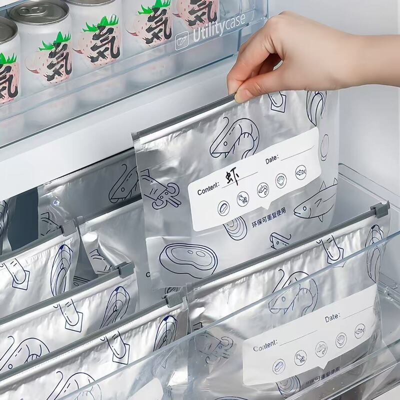 Aluminum Titanium Foil Fresh-Keeping Sealed Bag Household Grade Slide Fresh-Keeping Bag Household Refrigerator Food Freezing Special Storage Bag Aluminum Titanium Foil Fresh-Keeping Sealed Bag Household Grade Slide Fresh-Keeping Bag Household Refrigerator Food Freezing Special Storage Bag