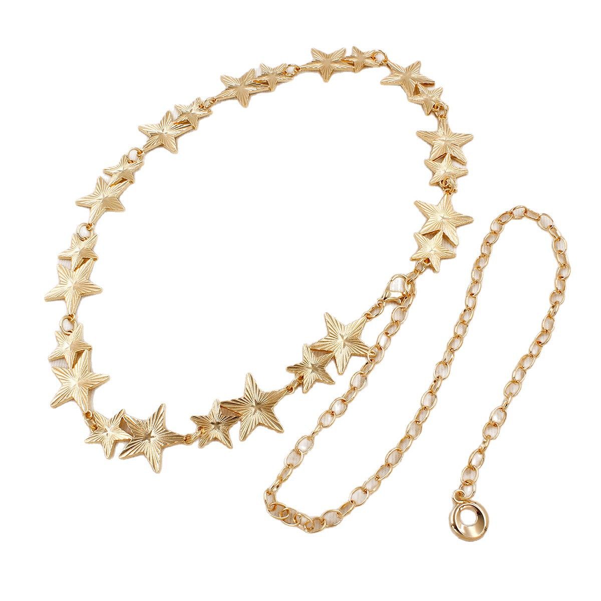 Vintage Metal Pentagram Waist European And American Minimalist Style Fashion Versatile Dress Belt Chain Accessories_voghion.com