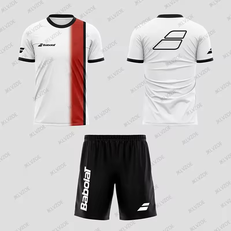 Venta caliente 3D impresión digital spot deportes hombres traje cuello redondo manga corta camiseta pantalones cortos con cordón traje de dos piezas