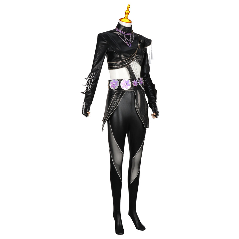 猎魔女团cos鲁米佐依米拉黑金皮革动漫影视同款二次元演出C服套装|undefined