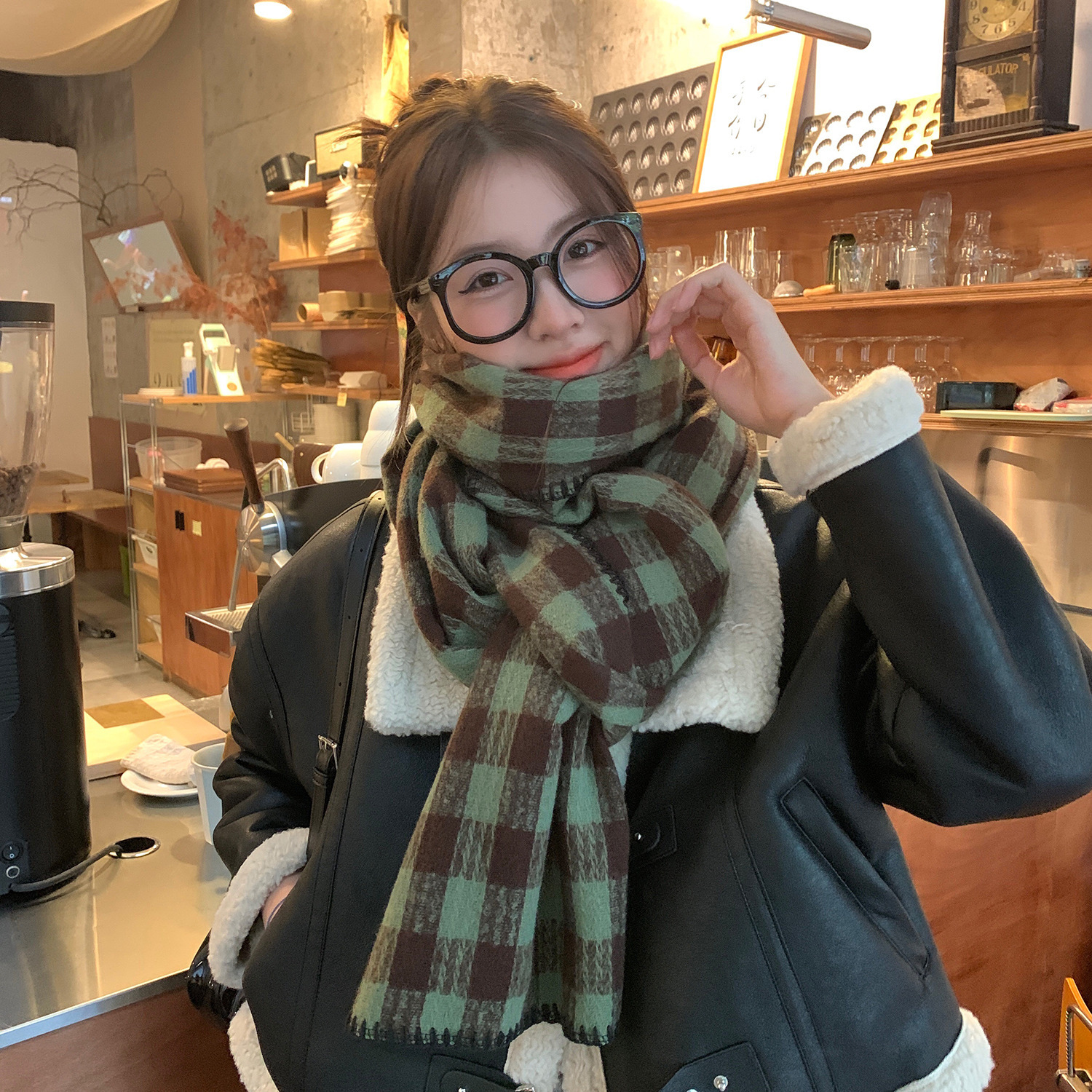 2025 nuevo bufandas de lana de Meirad mujeres otoño invierno estilo coreano de malla universal chaleco pareja buñuelo hombre caliente