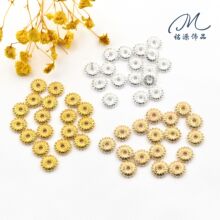 18K金保色太阳花南瓜纹扁珠隔片隔珠平片DIY手链项链饰品配件批发