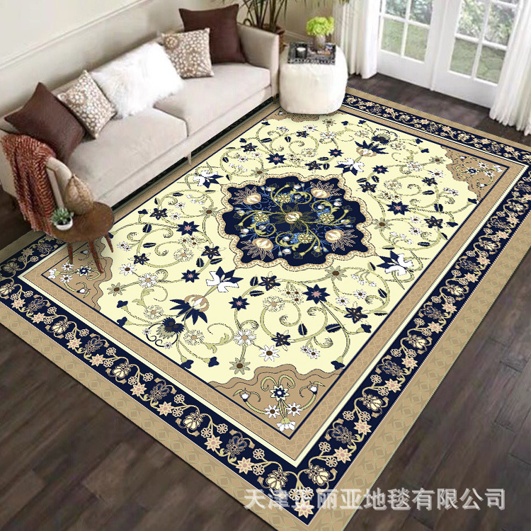 Alfombras de cachemira transfronterizas lavados con agua alfombras de mesa de té de estilo bohemio alfombras de absorción de agua alfombras antideslizantes para el hogar