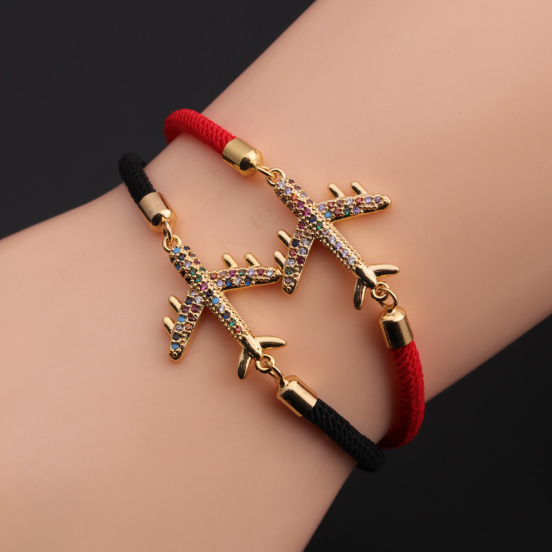 Copper Zircon Geometry Bracelet Fashion Tree of Life Star Aircraft Bracelet Wholesale