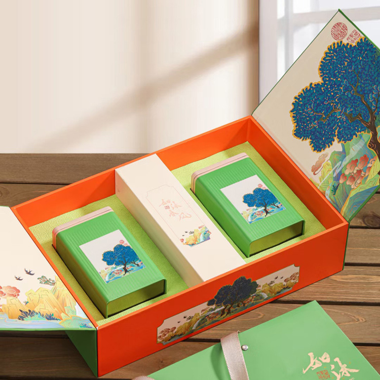 2022新款绿茶包装盒空礼盒半斤装通用龙井白茶碧螺春信阳毛尖空盒