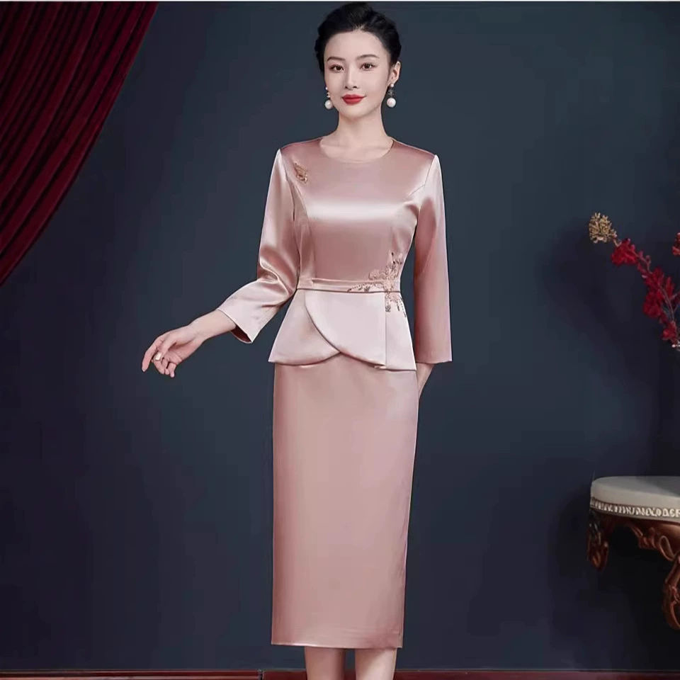 Новое платье большого размера свадебное платье мама платье высокого класса поддельный набор свадебного банкета теща юбка оптом