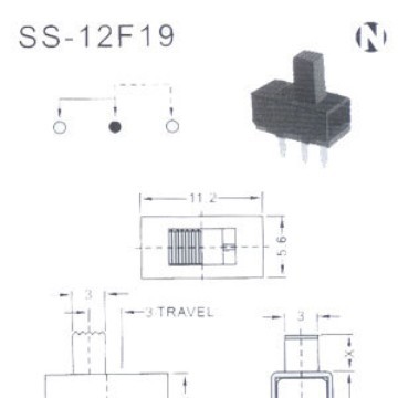 供应开关 两档拨动开关 SS-12F19 七脚小拨动开关 大电流拨动开关