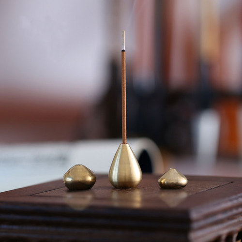 Home Pure Copper Small Gourd Incense Holder Base Incense Accessories Nine-Hole Cane Incense Indoor Coiled Incense Sandalwood Aroma Wholesale